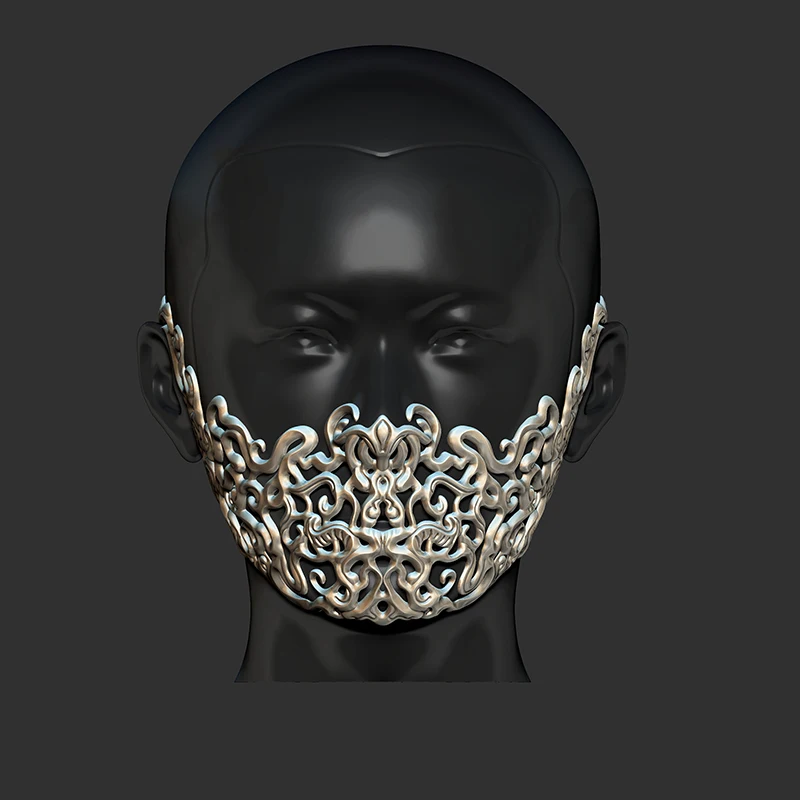 Маска полимерная золотистая Серебристая полулицевая Защитная форма закрывающая