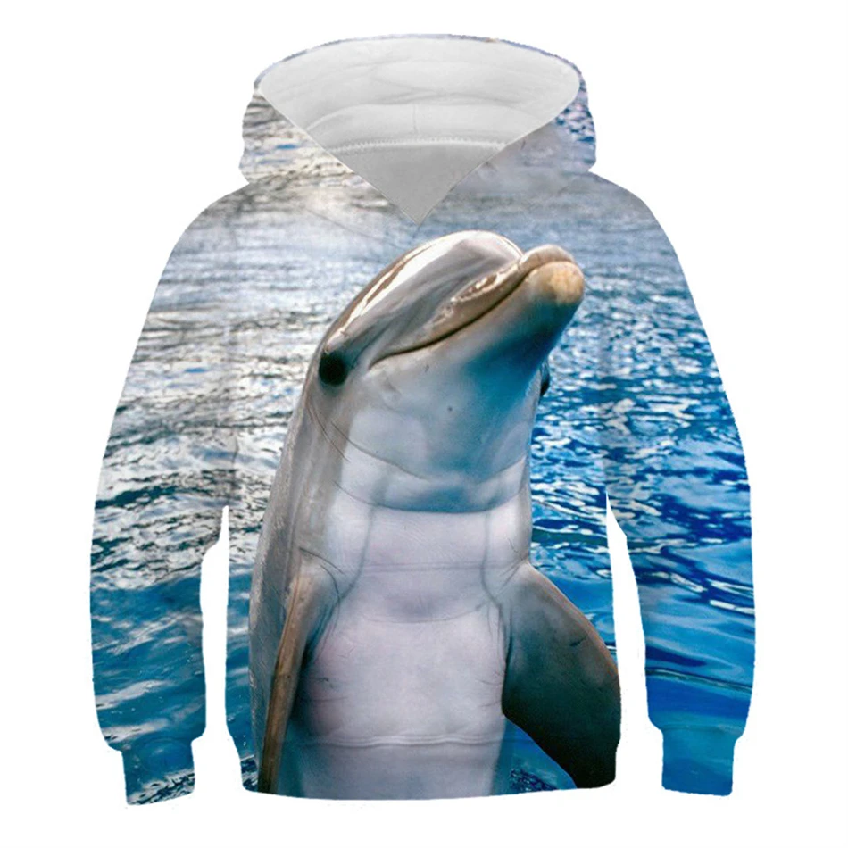 Animals Space Galaxy Sea Fish Whale Water Dolphins Hoodies 3d Print Sweatshirts Boys Girls Hooded Sweatshirts kids Hoodies