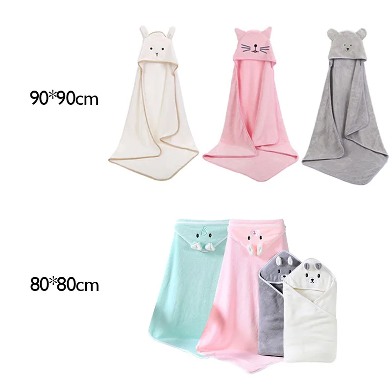 Детское банное полотенце детское с капюшоном для новорожденных мультяшное из