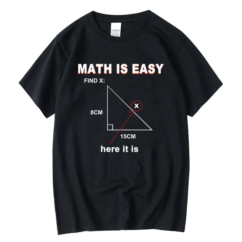 

XIN YI Men's High Quality T-shirt 100% Cotton Funny Mathematics Print Loose Summer Short Sleeve Men T Shirt Male T-shirt Top Tee