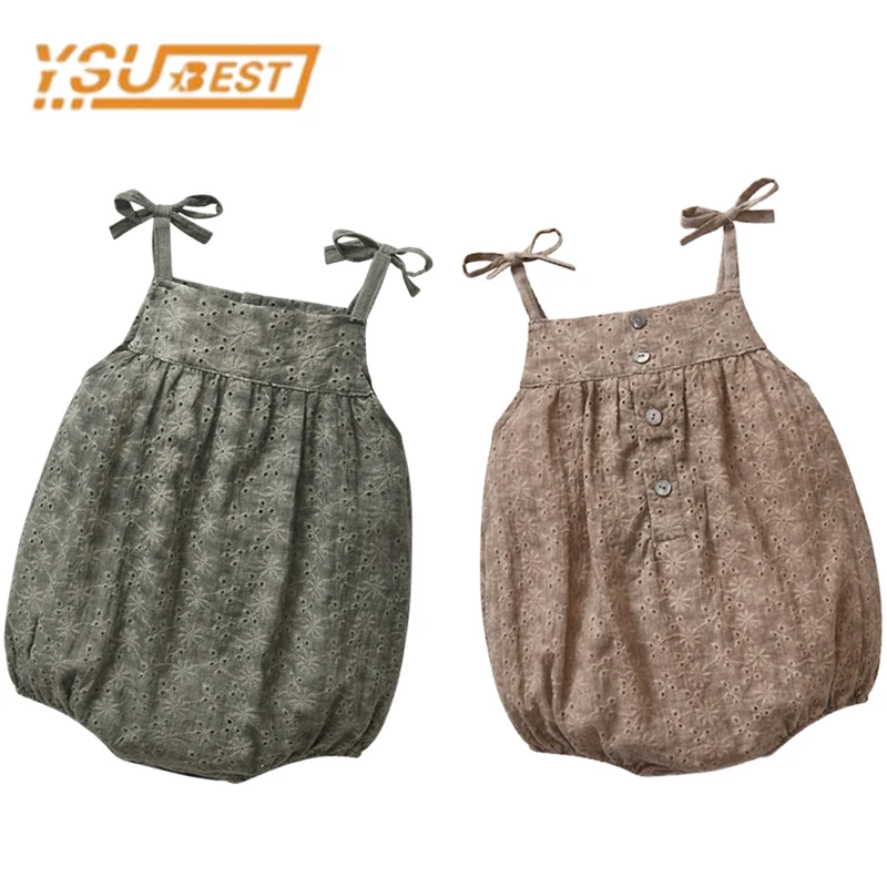 Летний однотонный Комбинезон для маленьких девочек от 0 до 2 лет - купить по