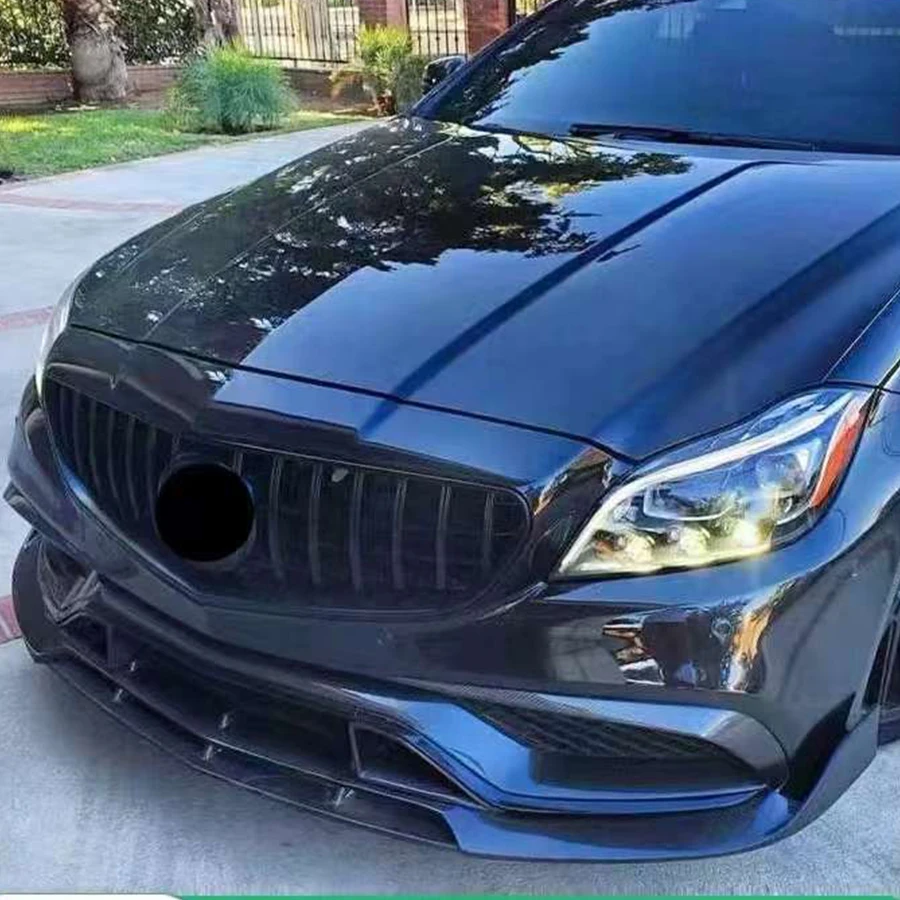 Для Mercedes Benz CLS Class CLS63 W218 Передний бампер автомобиля из углеродного волокна