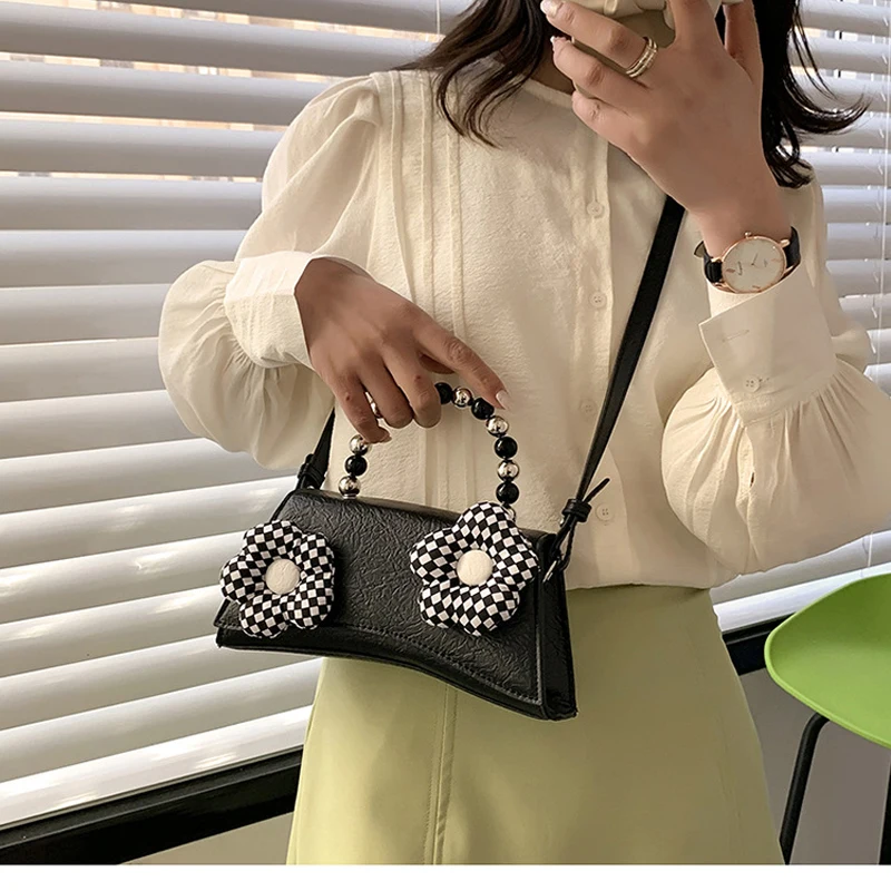 

Новинка, модные ручные песочные часы с цветком, Высококачественная Корейская сумка через плечо для женщин