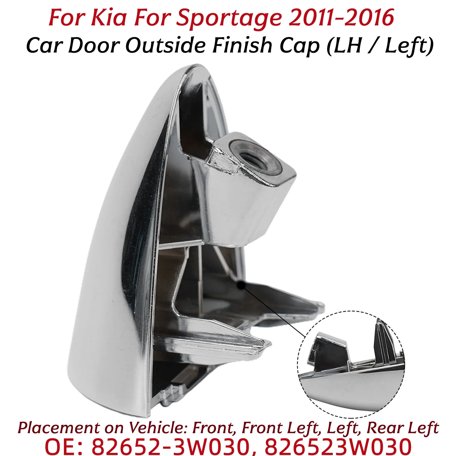 

Крышка цилиндра замка левой внешней двери для Kia Sportage 2011 2012 2013 2014 2015 2016 826523 W030 Наружная крышка