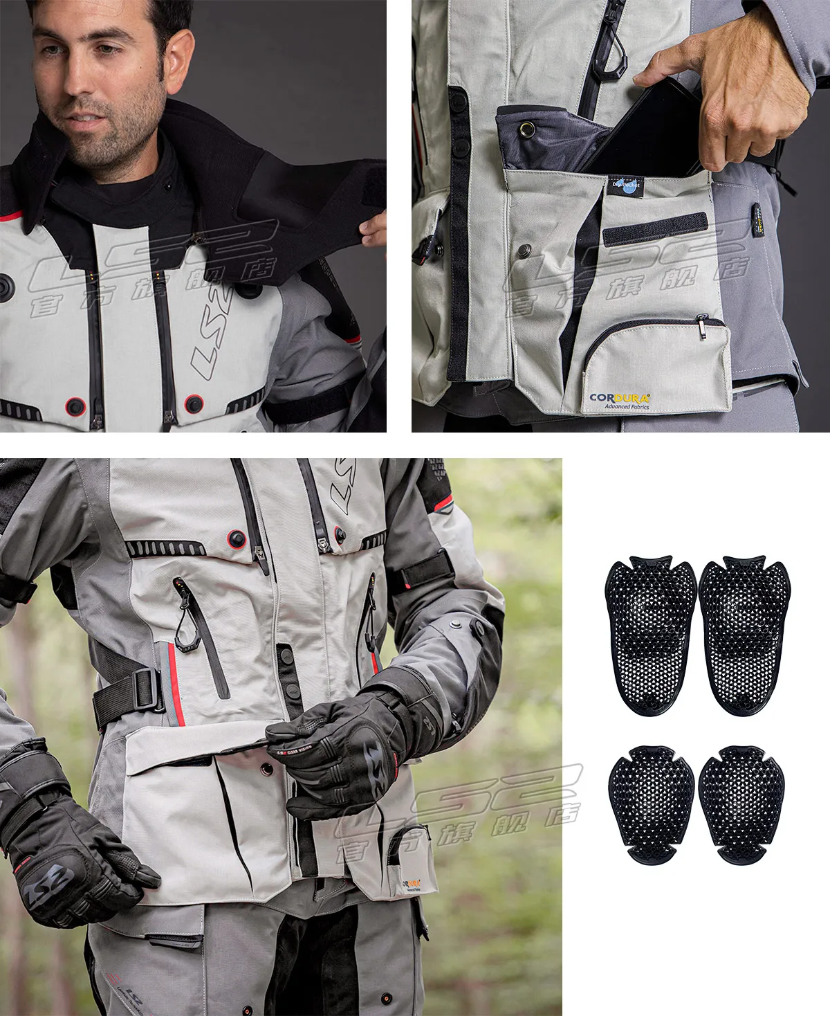 Фото LS2 MJ130 MP130 Cordura 3-слойные куртки для езды на мотоцикле, брюки, водонепроницаемая термостойкая зимняя износостойкая одежда для приключений №5