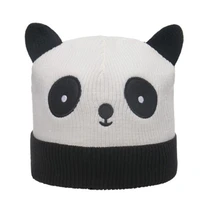 autumn and winter cute panda head wool dicer flanging trend all match travel warm and cold proof pullover dicer cartoon knitted