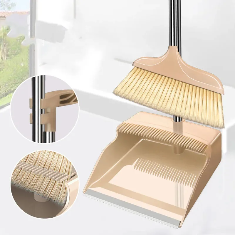 

Broom Set Household Soft-bristle Broom Dustpan Combination Pinch Non-stick Hair Pinch Pan Broom Single Sweeping Broom Mini Broom