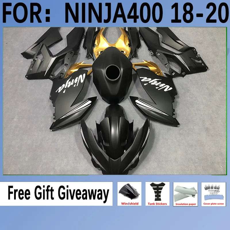 

Motorcycle Fairings for Kawasaki Ninja400 Ninja EX 400 2018 2019 2020 2021 2022 EX400 18 19 20 21 22 Fairings Set Black Gold