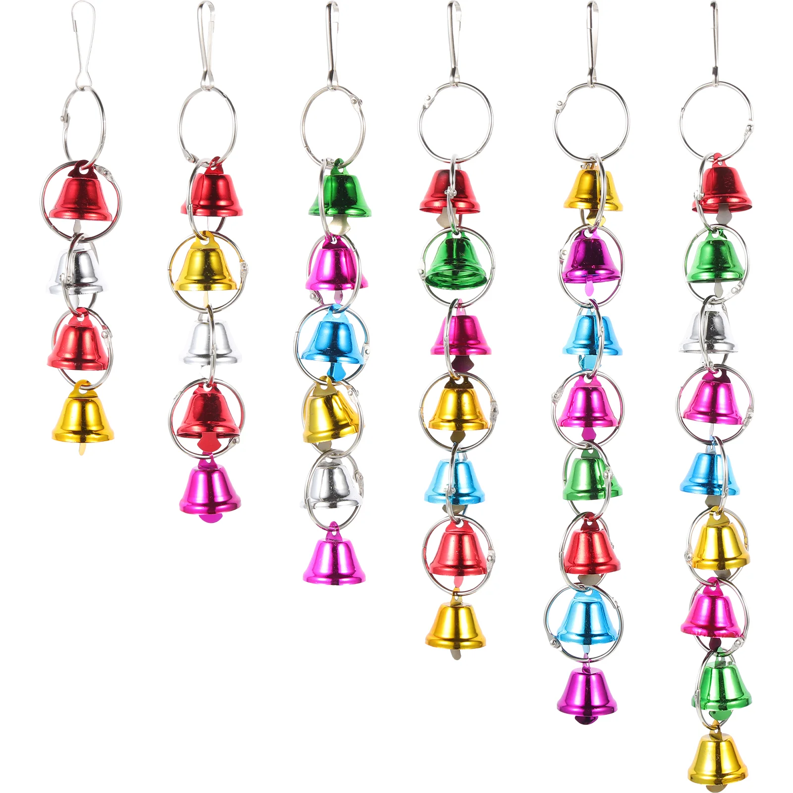 

6 Pcs Bell Parrot Toy Diversion Bells Chew Delicate Hanging Decor Bird Cage Pendant Birdcage Pendants Alloy Metal Swing Playset