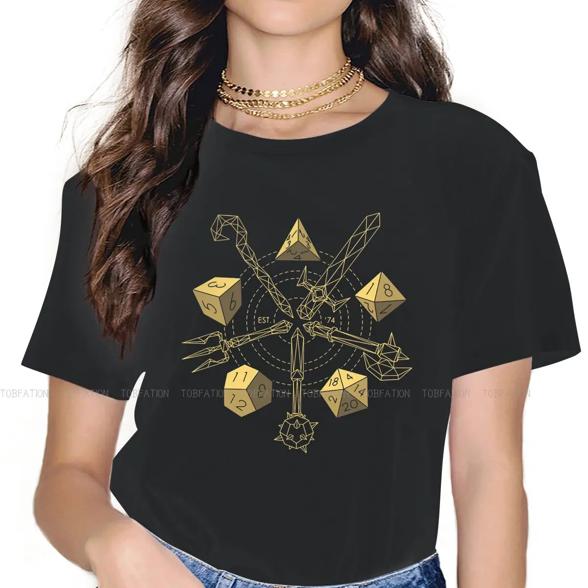 

Choose Your Weapon Female Shirts DnD Game Vintage Women Tshirts Harajuku Casual Feminine Blusas
