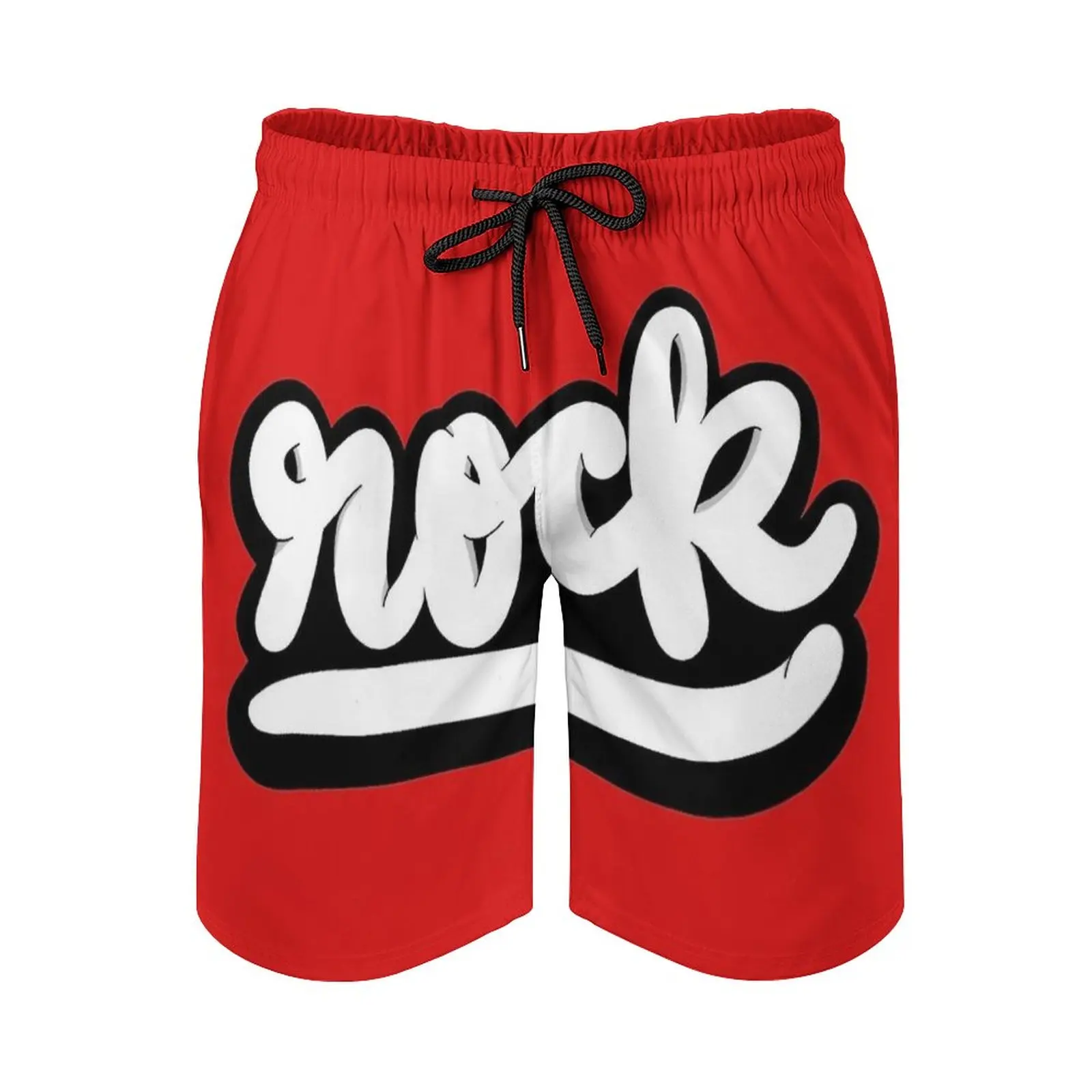 

Rock Print Swim Beach Board Shorts Swimsuit Loose Men's Trunks Breathable N Roll Music Punk Rocker Street Art Graffiti Modern