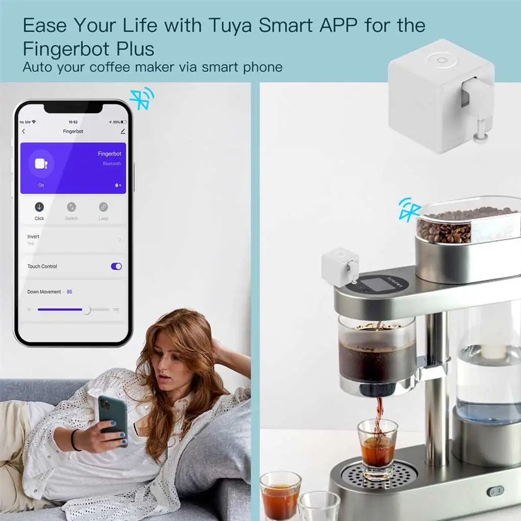 

Smart Switch Robot Bluetooth-compatible Wireless Button Pusher Household Automation Linkage Voice Assistant Light Controller