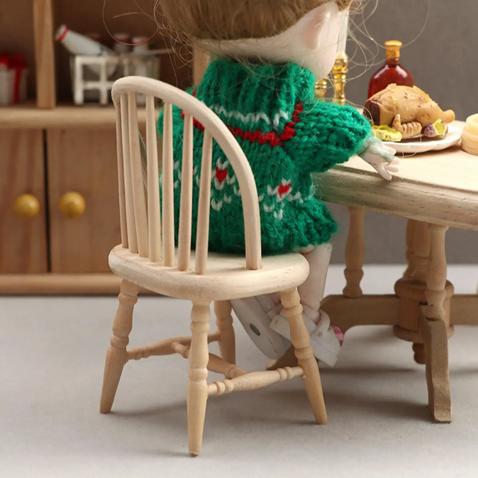 

Dollhouse Chair Pretend Play Furniture Model for Kids Toy Life Scene Decor Educational Model Doll House Accessories Ornament