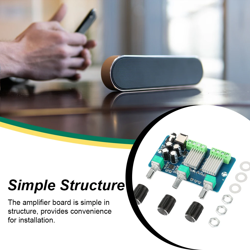

Digital Amplifier Board 2 1 Channel 15W 30W Efficient DC 12V Speaker Amplification Part Replacement for YAMAHA