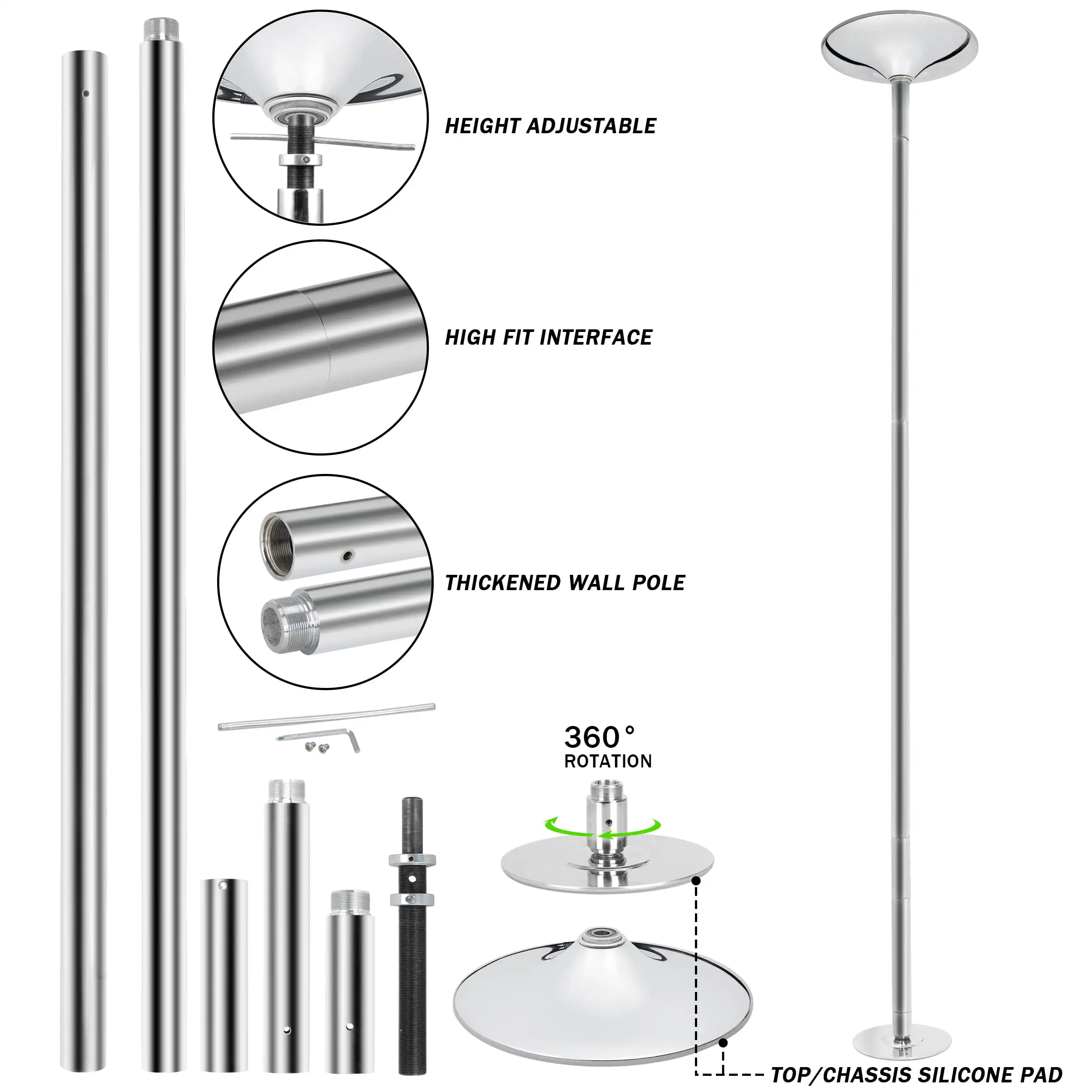 

Removable Dancing Pole Kit 45mm Portable Fitness Dance Sport