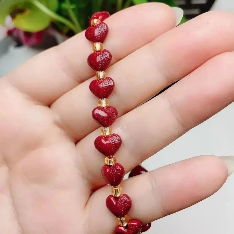 Браслет с сердцем Cinnabar женский браслет из фиолетового золота маленьким и одной