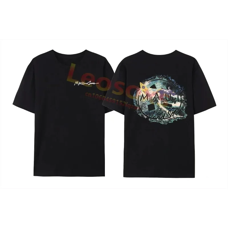 2024 Summer Casual Men's Cotton Maui and Sons T-Shirt Women's Beach Holiday Gift Short Sleeve S-6XL