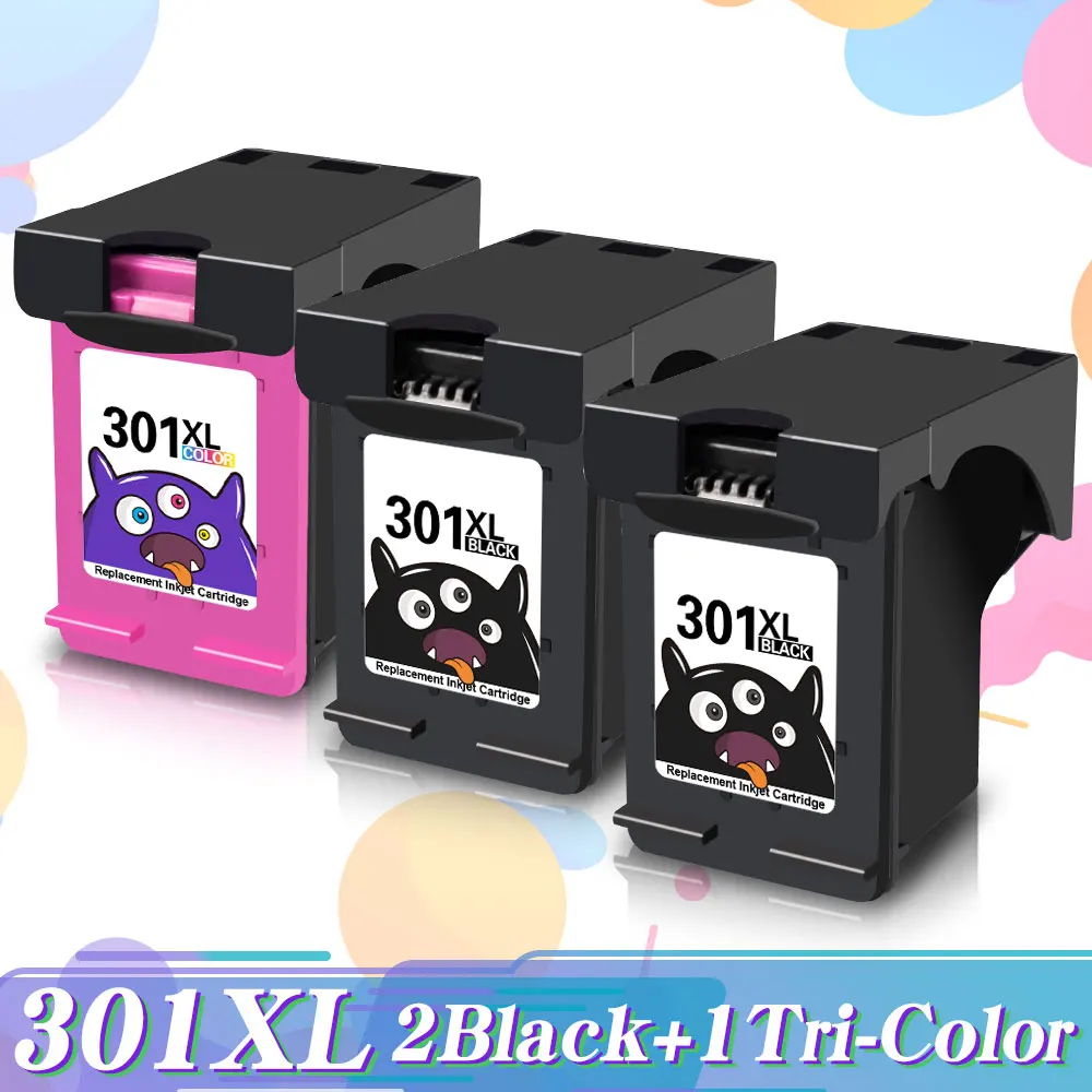 Printjoy Ink Cartridge Replacement For HP 301 HP301 XL Ink Cartridges Deskjet 4500 4501 4502 4503 4504 4505 4507 4508 Printer