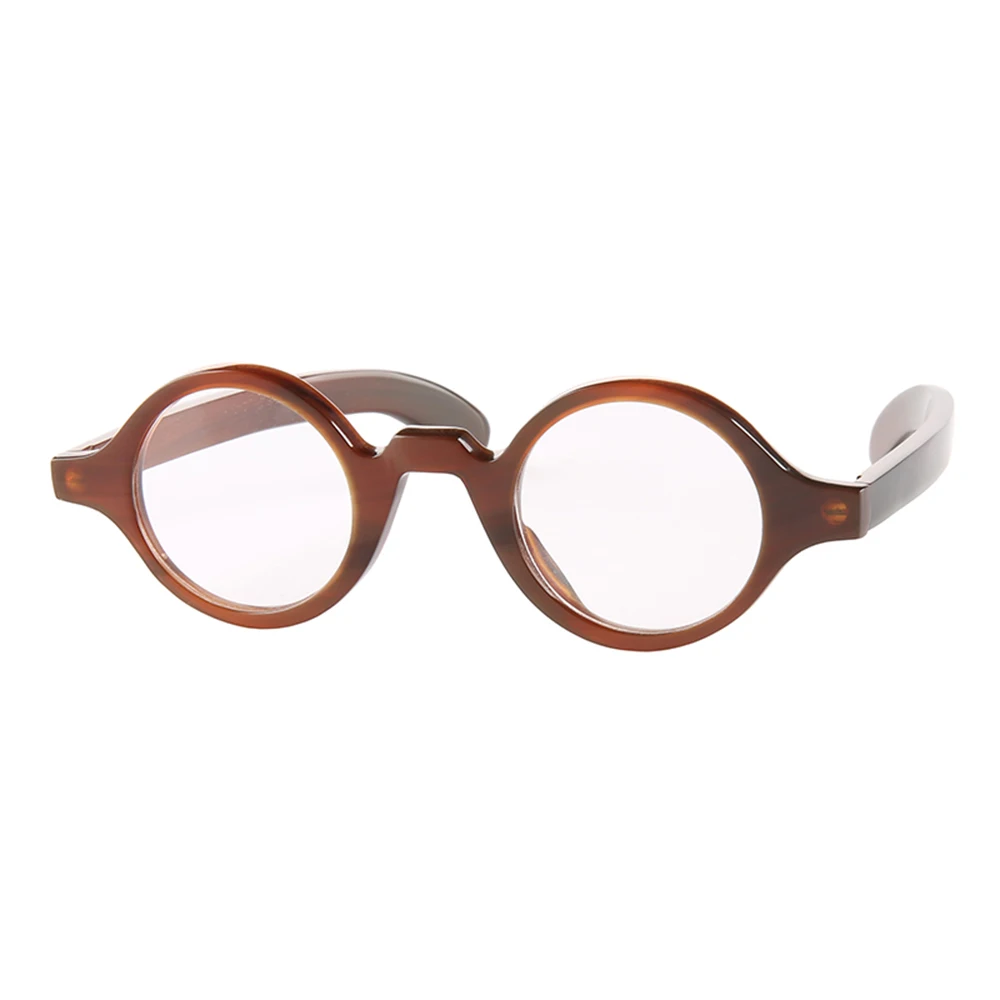 

Vintage Small Round Classic Handmade Natural Horn Glasses For Men Optical Myopia Prescription eyewear Reading Eyeyglass Frames