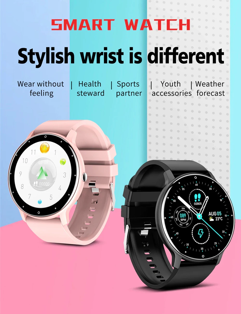 

ZL02 Smart Watch For Men Women IP67 Waterproof Heart Rate Fitness Men's Sports Fitness For IOS Android Smart Phones Alarm Clock