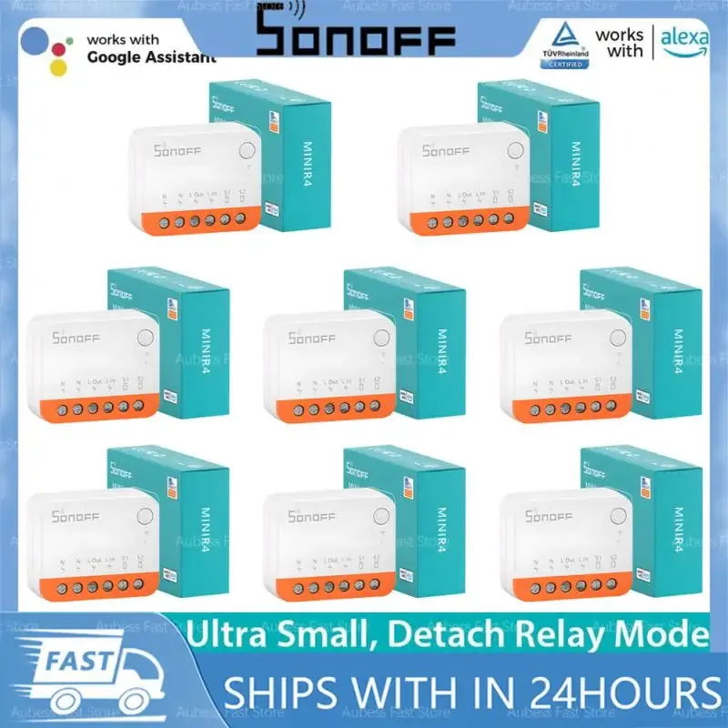Фото Умный Wi-Fi выключатель Sonoff Mini R4 Extreme с двусторонним дистанционным управлением, режимом отсоединенного реле, модуль для умного дома через приложение eWelink, Alexa, Google №1