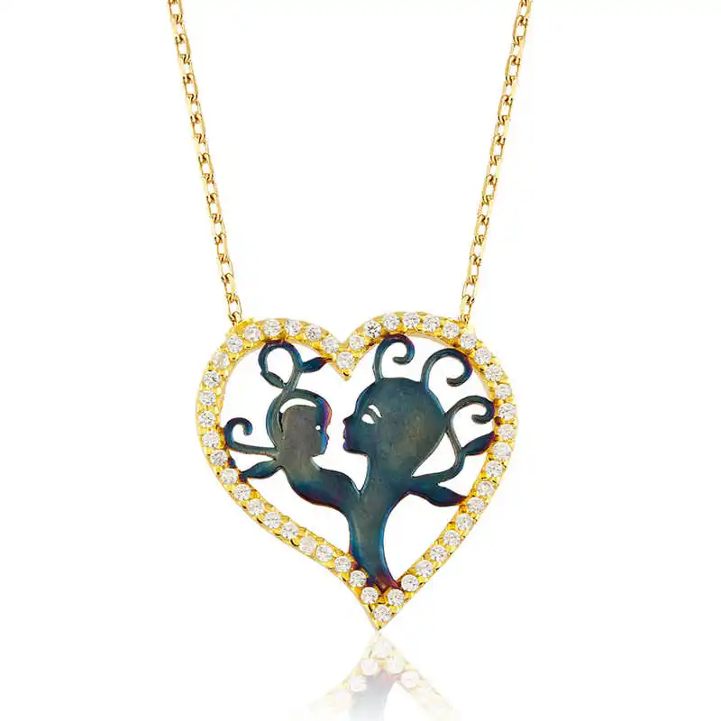 

Tevuli 925 Sterling Silver Heart Mother Child Necklace