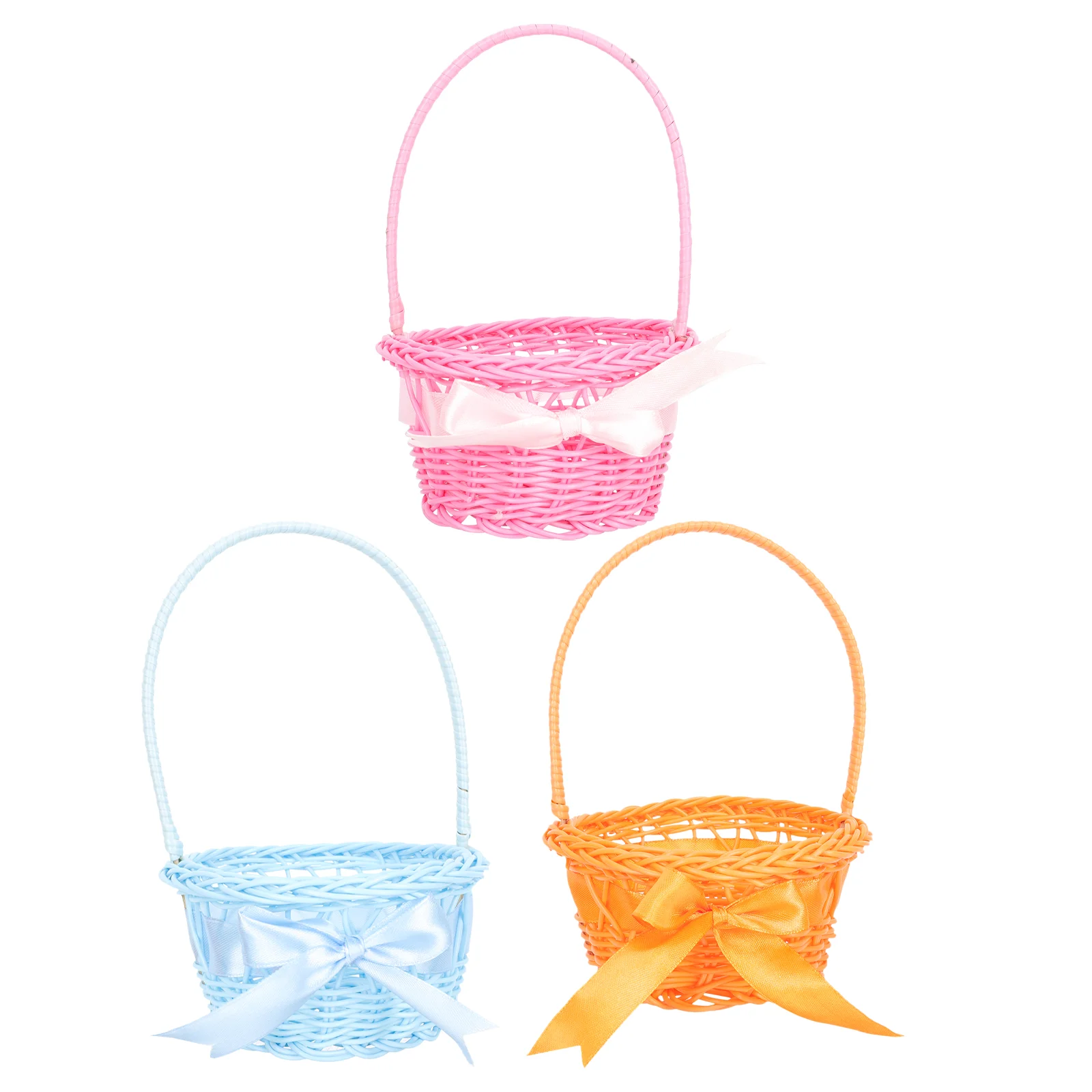 

Easter Basket Bucket Bunny Egg Goodies Candy Container Stuffers Fillers Favors Gift Party Garden Theme Tote Kids Eggs Woven