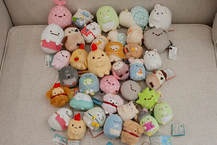 

Hot Sale 27 styles Sumikko Cartoon Sumikko Gurashi toys Animal Stuffed Plush Toys Girls Gifts Bags pendant keychain Decoration