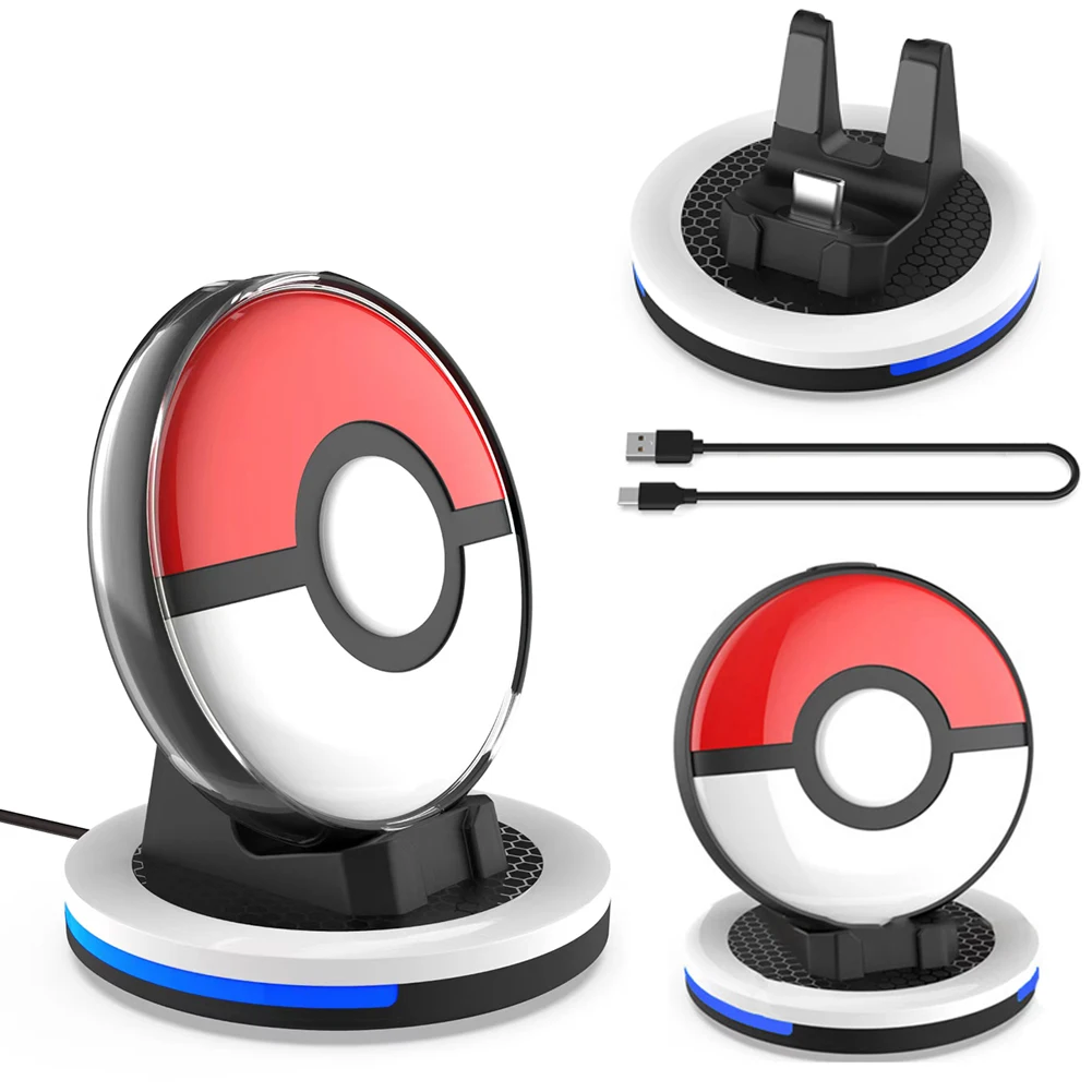 

Charging Base For Pokemon GO Plus + Type-C Charging Dock Display Light Charger Adapter Silicone Pad for Pokemon GO Plus +