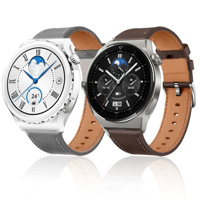 

Watch Band 22mm 20mm Genuine Leather Strap For Huawei GT 2 GT2 Pro GT 3 Pro bracelet Honor Magic 2 46mm Watch woman Mens Strap