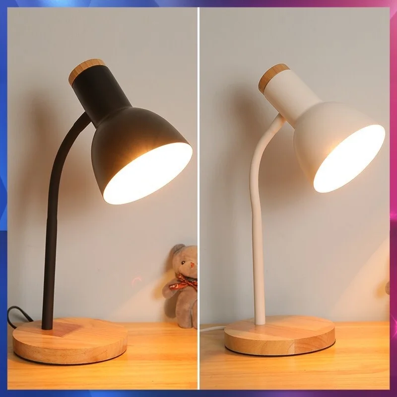 

FOR FREE BULB Nordic Modern Wood Art Hose Desk Lights Bedside Table Lamps for living room Simple