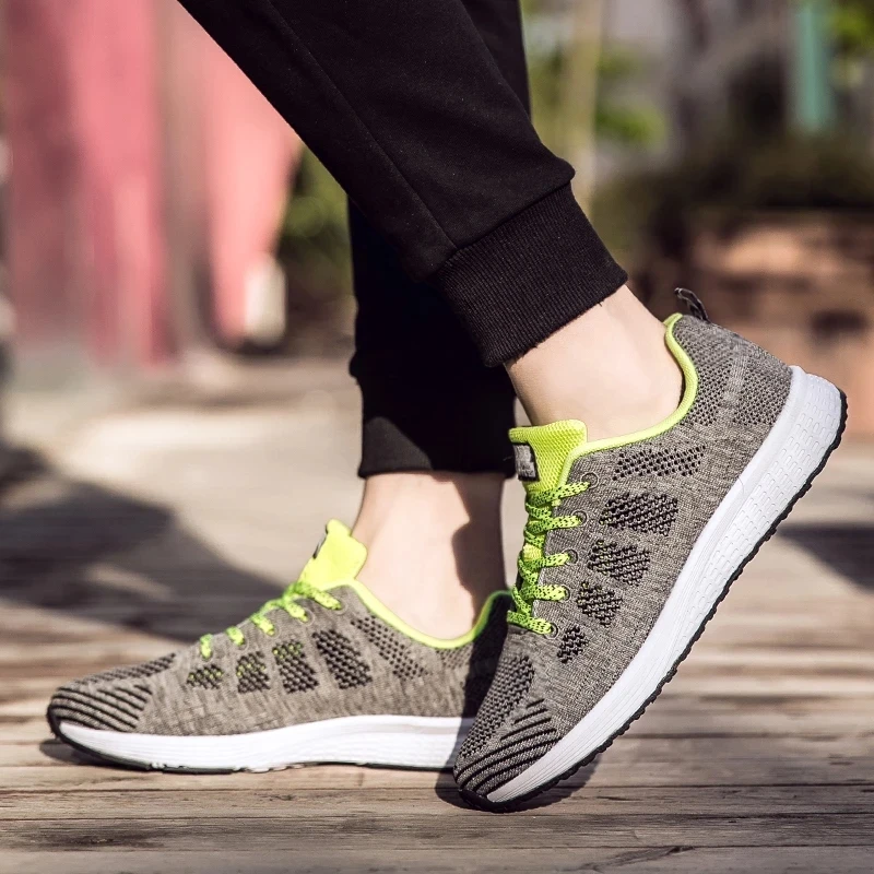 Men Women Knit Sneakers Breathable Athletic Running Walking Gym Shoes European American Style Zapatos De Mujeres