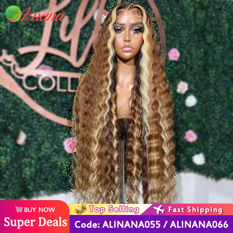 Ed Deep Wave 13x6 Hd Lace Frontal Wig Curly Honey Blonde Lace Front Wigs Human Hair For Women