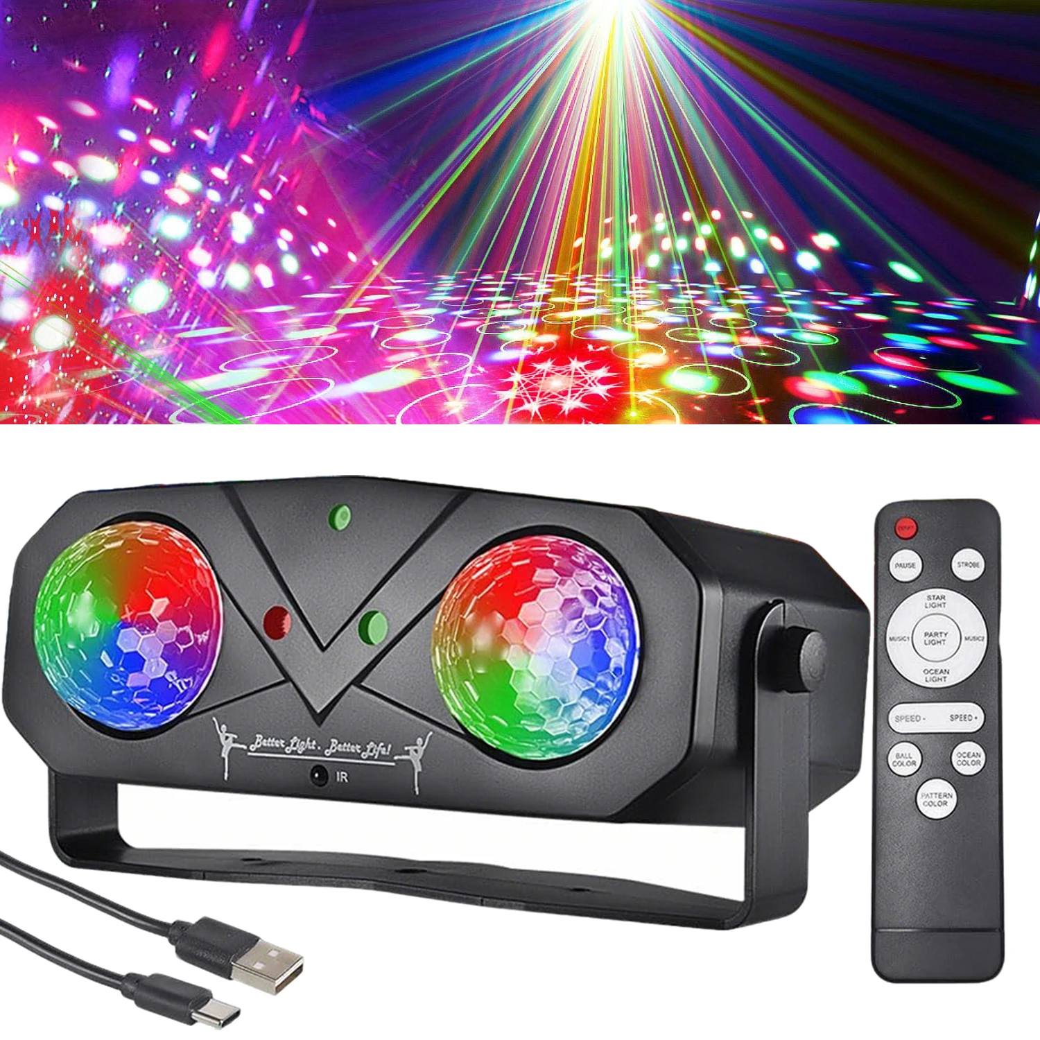 

Диско-шар со светом звездного неба и лазерами