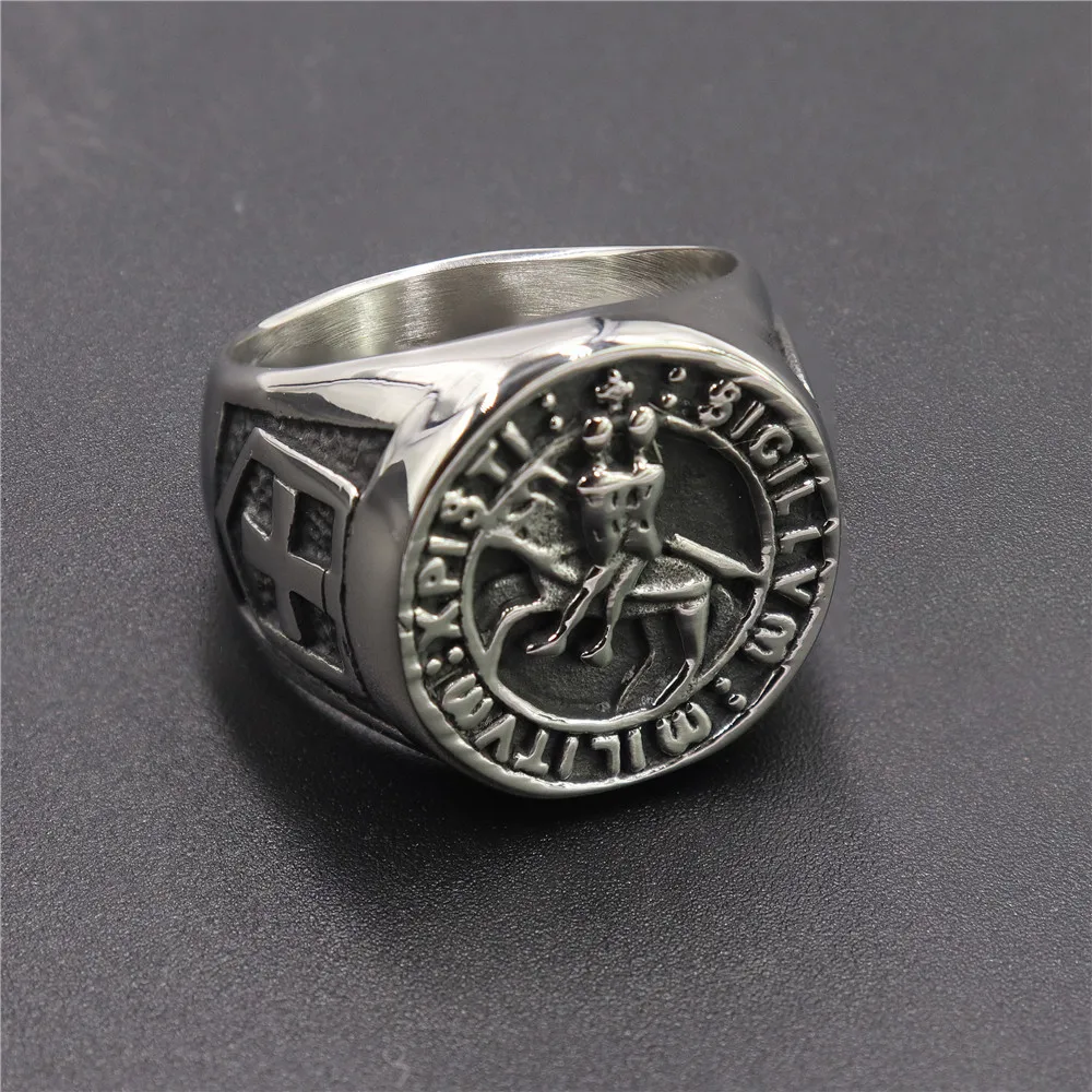 

Vintage Stainless Steel Templar Cross Men's Ring Jewelry Gift