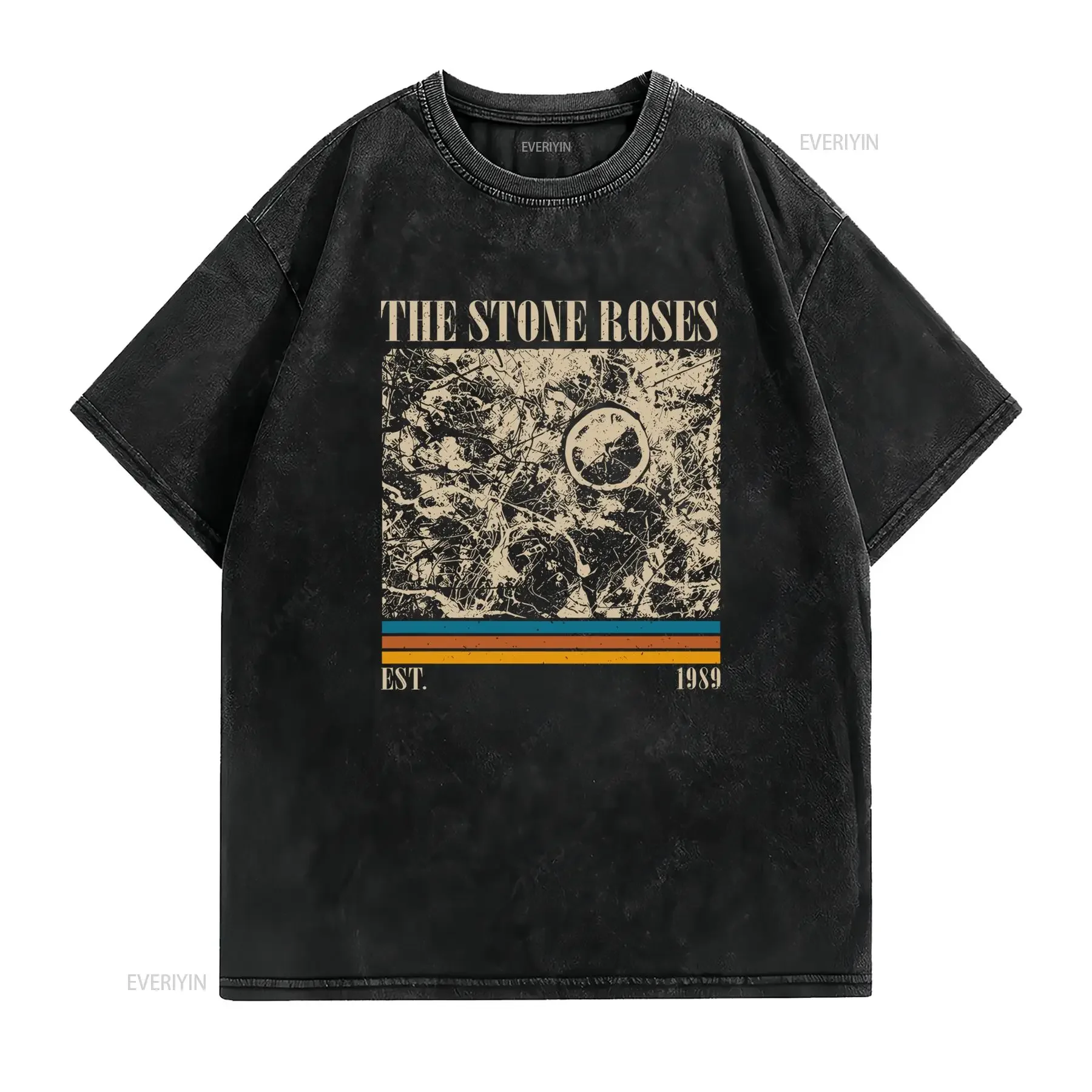 Фото Футболка The Stone Roses Officiel Vintage с культовым логотипом 1989-1994 годов, в стиле брит-поп, с ретро-принтом, мерч 90-х, винтажная музыкальная атрибутика №2