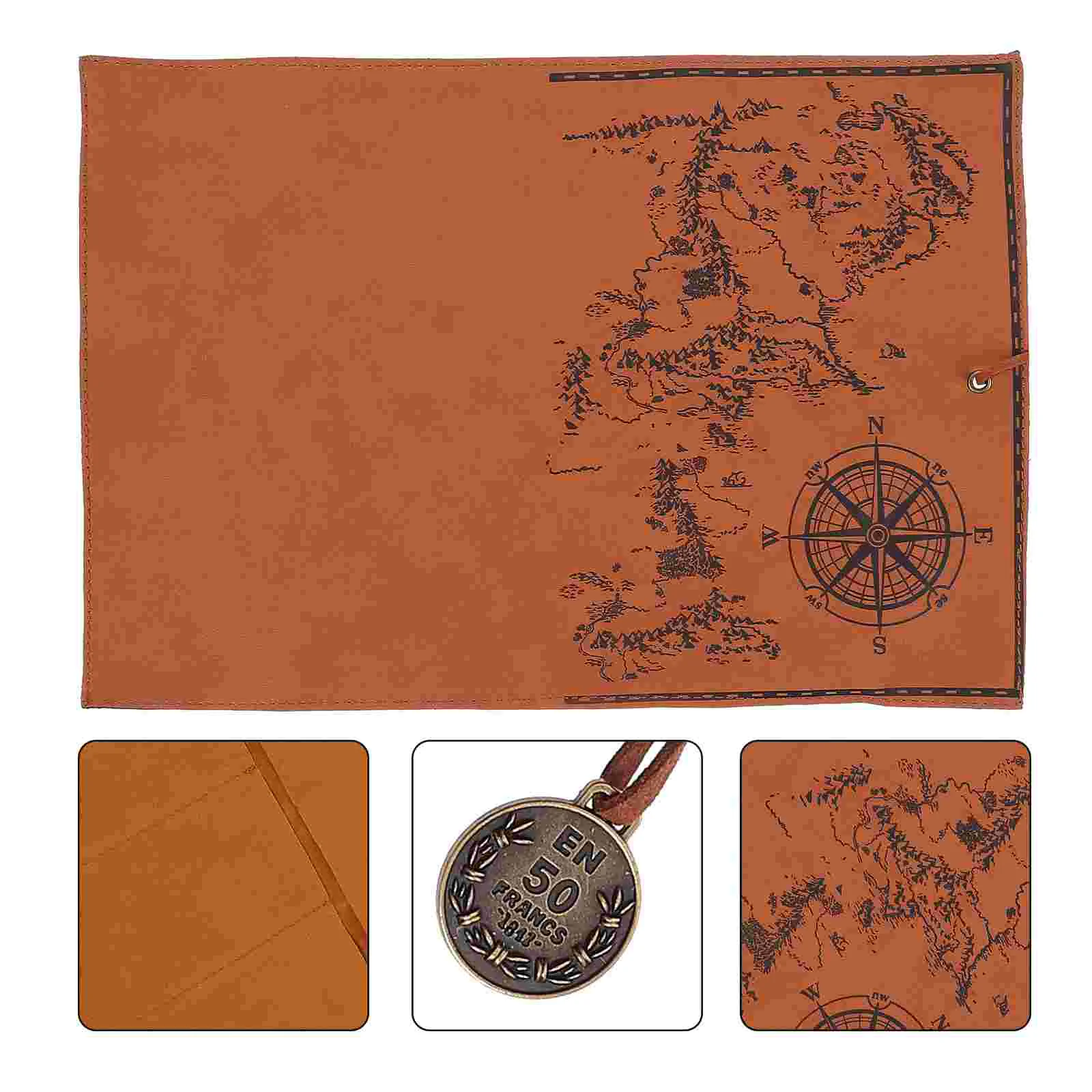 

Fountain Pen Case Packing Box Retro Map Rolling Holder Treasure Pattern Bag Student