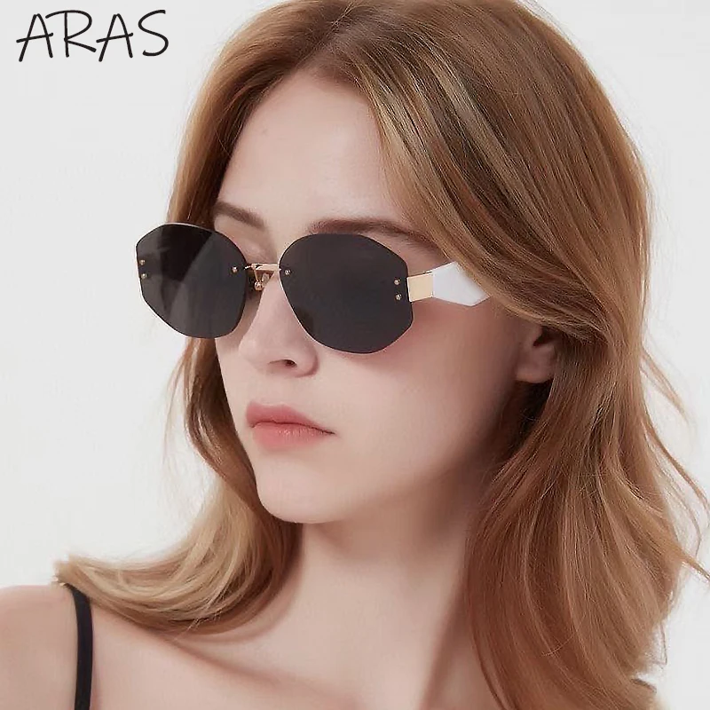 

Luxury Brand Irregular Rimless Sunglasses Women 2023 Fashion Designer Polygon Sun Glasses For Ladies Vintage Frameless Sunglass