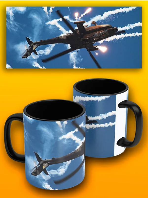 Кружка черная игры Apache Air Assault (апач эйр асолт самолеты вертолеты PS Xbox PC Switch) 12675 -