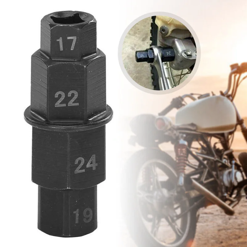 

Universal Motorcycle Socket Wrench Front Rear Wheel Axle Spindle Tool 17 19 22 24mm Hex Removal Axle Tool Repair Accessories