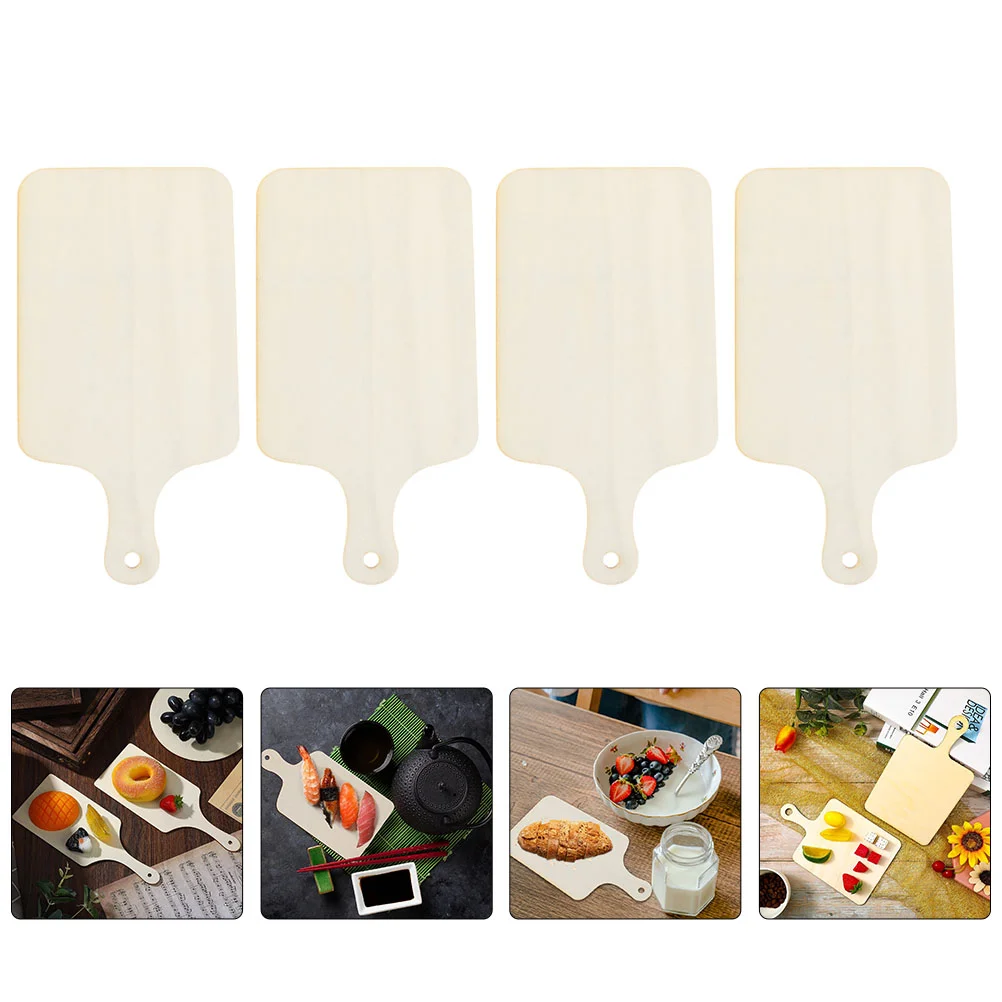 

4Pcs Board Bread Peel Wood Serving Board Farmhouse Centerpiece Tray Kitchen Choping Board Choping Board Sushi Tray