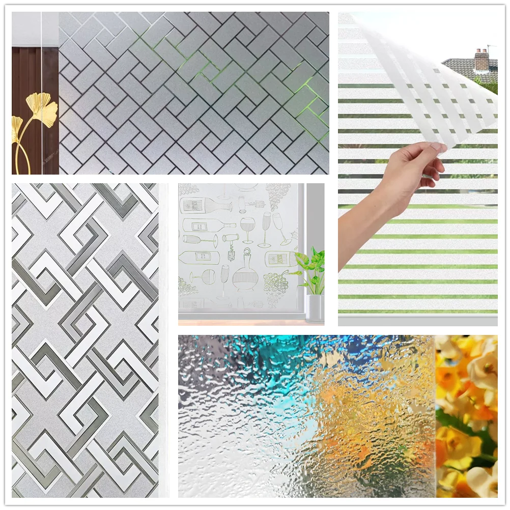 

Privacy Window Film Non Adhesive UV Blocking Glass Covering Opaque Window Stickers Self Static Cling Glass Film for Home Office