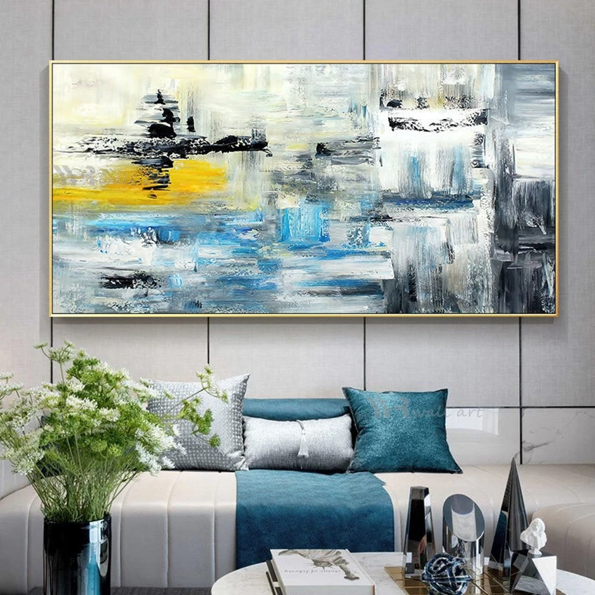 

Living Room Sofa Decoration Salon Bedroom Bedside Wall Art Canvas Handmade Oil Painting Modern Abstract Acrylic Hanging Poster