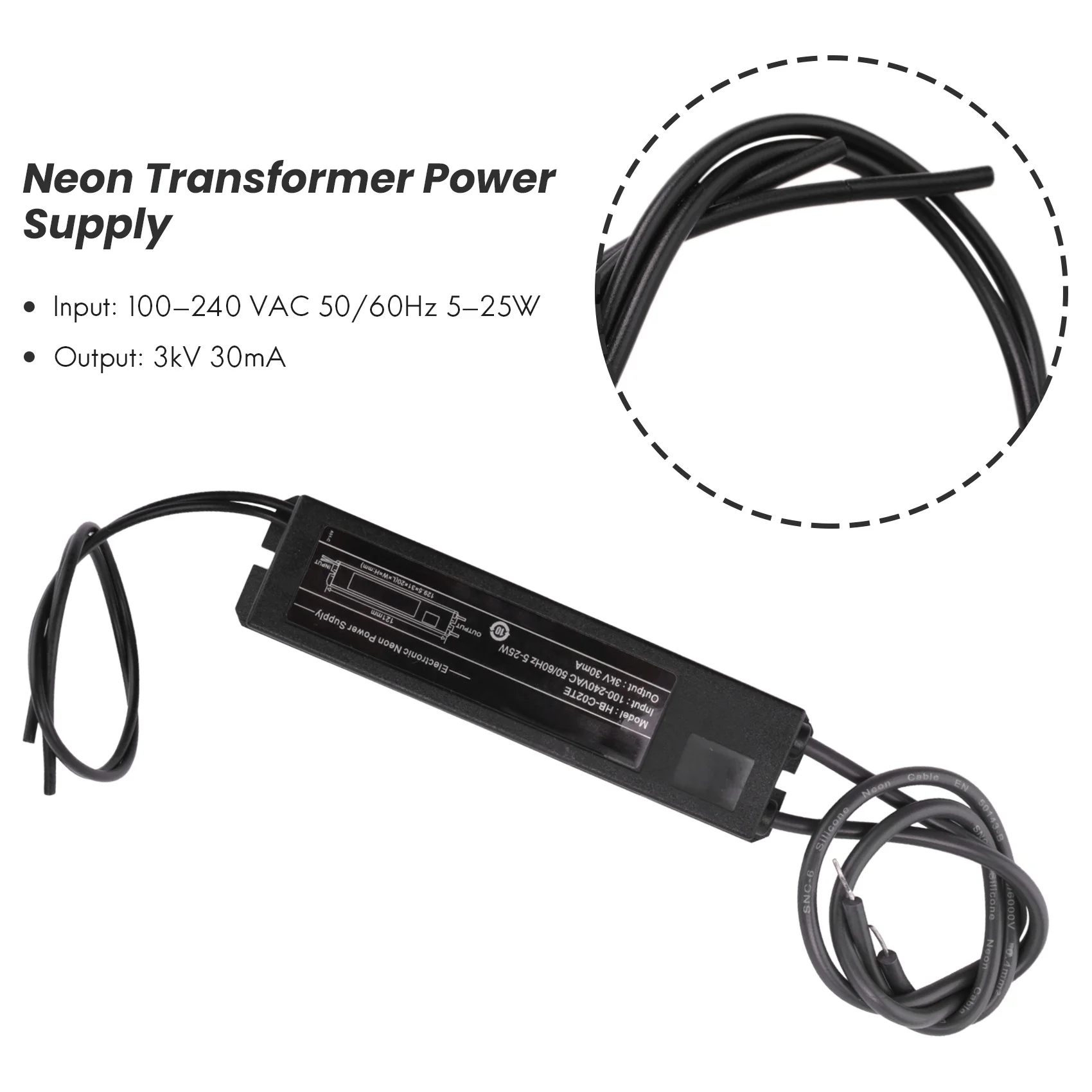 Неоновая фотография электронный трансформатор источник питания 3 кВ 30 мА 5-25 Вт