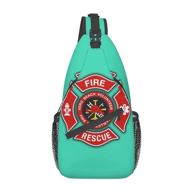 

Fire Rescue Firefighter Crossbody Sling Backpack Men Custom Chest Shoulder Bag for Traveling Daypack