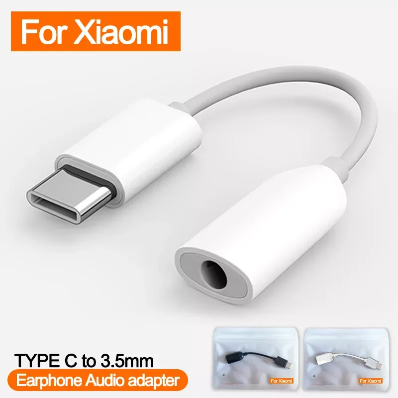 

C to 3.5mm Jack Earphone Audio Adapter Aux Cable for Xiaomi Mi 10 11 Redmi K40 USB C To 3.5 audio aux converter