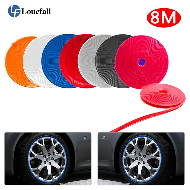 

8M Roll Car Styling Wheel Rims Protector Decor Strip Rubber Moulding Trim IPA Rimblades Car Vehicle Color Tire Guard Line new