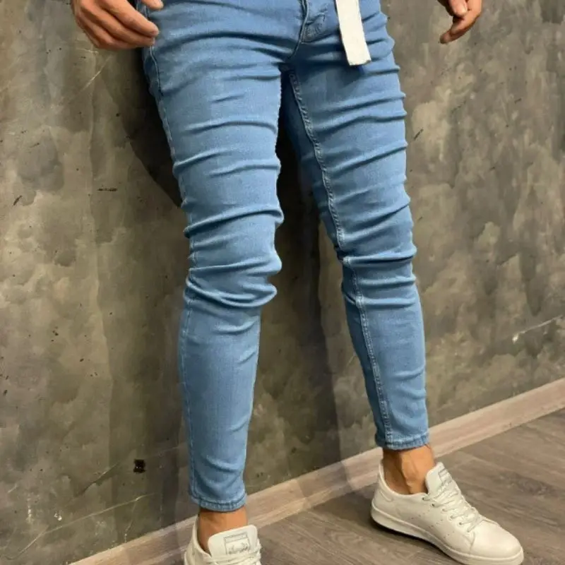 

Jeans Men Casual Black Slim Pencil Pants Men Fashion Skinny Pair Denim Clothing Men