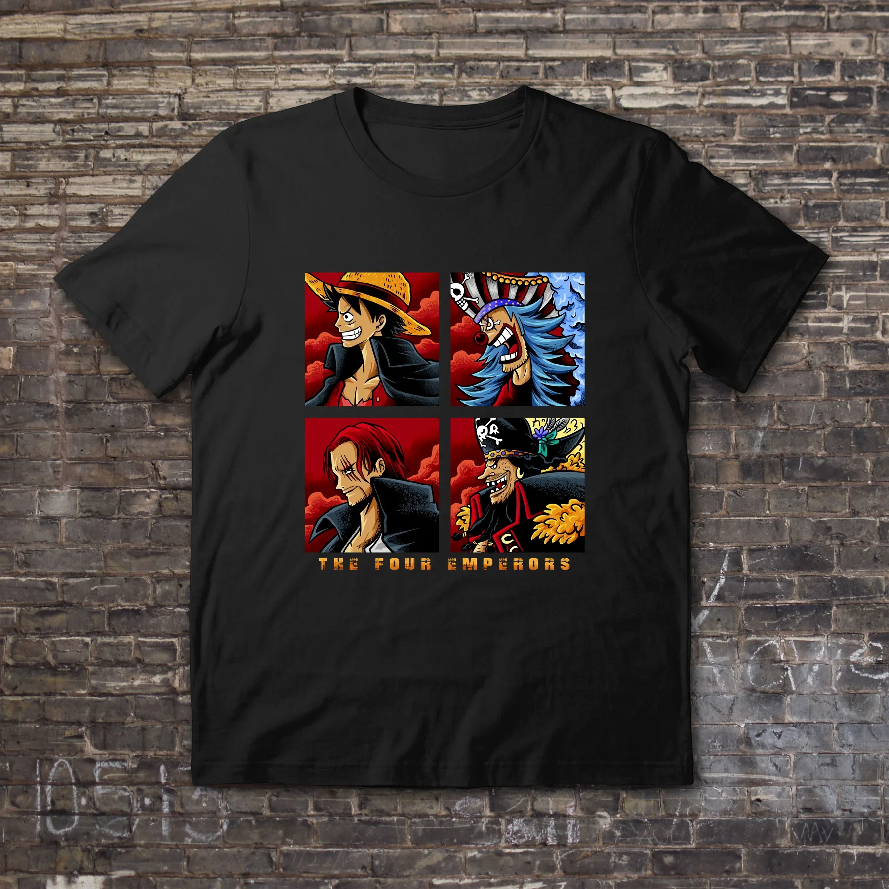 

Summer Pure Cotton Tees Male T Shirt Casual Oversized Essential One Piece The Four Emperors Colour T-shirt Men T-shirts S-3XL