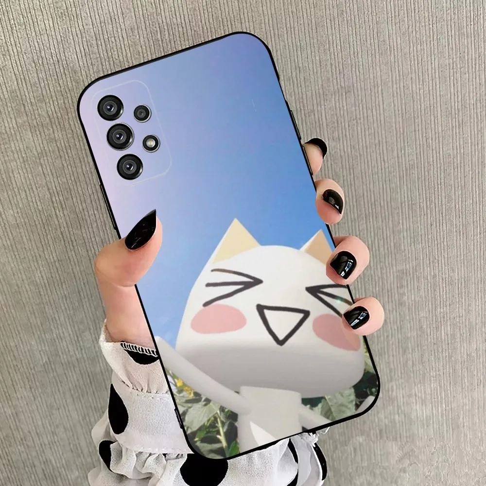 Чехол для телефона INS Cute Toro I-Inoue Cat Samsung Galaxy A20 A21s A22 A31 A32 A52 A53 A72 73 A80 A91 Мягкий черный